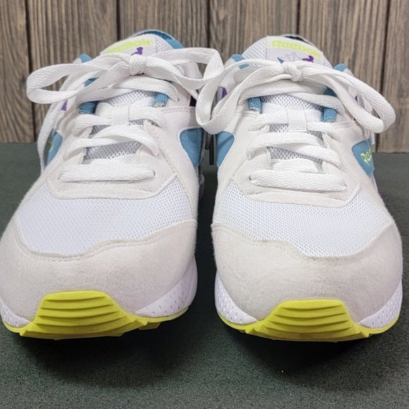 Reebok Pyro DV7292 Men's Trainers White/Blue/Purple/Yellow Sz 9.5 - Picture 2 of 11